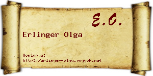 Erlinger Olga névjegykártya